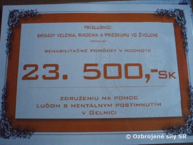 Druhá finančná zbierka príslušníkov bvrps vo Zvolene