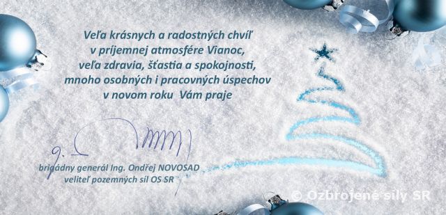 Vianočný pozdrav veliteľa PS OS SR