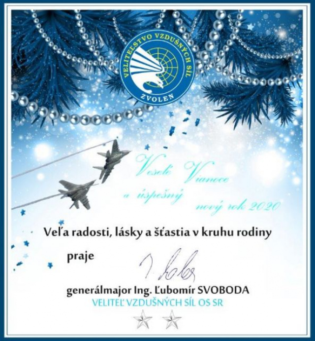 Vianočné a novoročné prianie veliteľa Vzdušných síl OS SR 