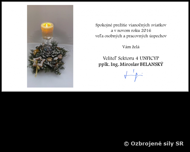 Vianočný vinš veliteľa kontingentu misie UNFICYP