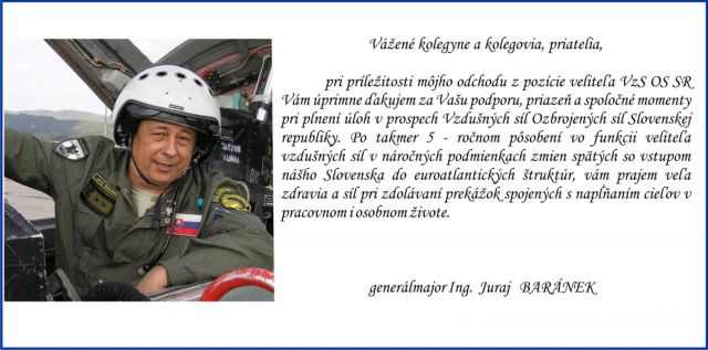 Poďakovanie generála Baránka