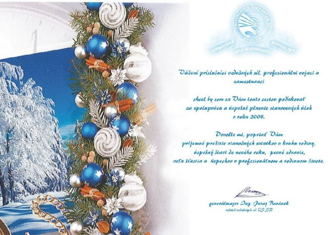 Vianočné želanie veliteľa VzS OS SR