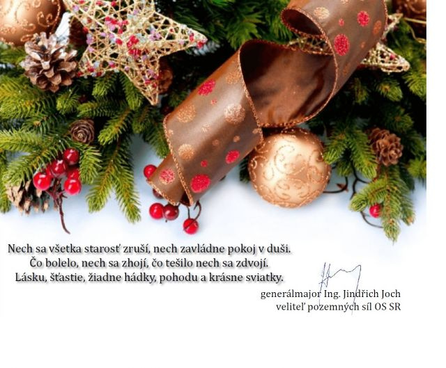 Vianočné a novoročné prianie veliteľa Pozemných síl OS SR